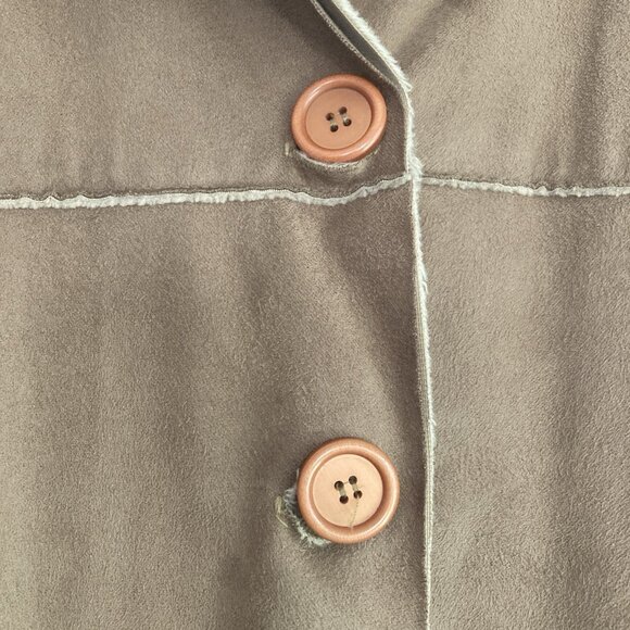 VTG Suede Leather Coat Equestrian Long Jacket MIDI Western Boho Hippie Fits 38” - Picture 9 of 16